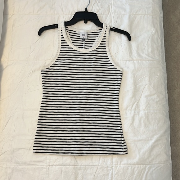 Cabi Paragon Tank in black and white stripe with racerback - Picture 2 of 3